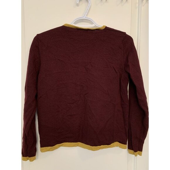 Bartolini Merino Wool Sweater Kids XL Made In Italy Burgundy Wine Red Mustard - Picture 2 of 8